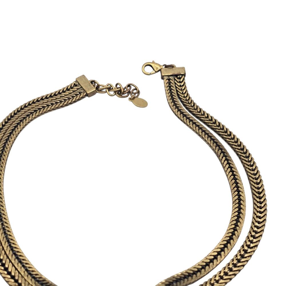 Necklace Butterfly Crystal Clustered Signed Loft Double Herringbone Chain SK3318 - Picture 6 of 10